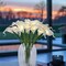 LED Lighted Artificial Flowers Calla Lily Bouquet 20 Stems Real Touch Calla Faux Flower Lights for Valentine's Day Gift and Easter Home Kitchen Wedding Dining Table Decor(White, No Vase)